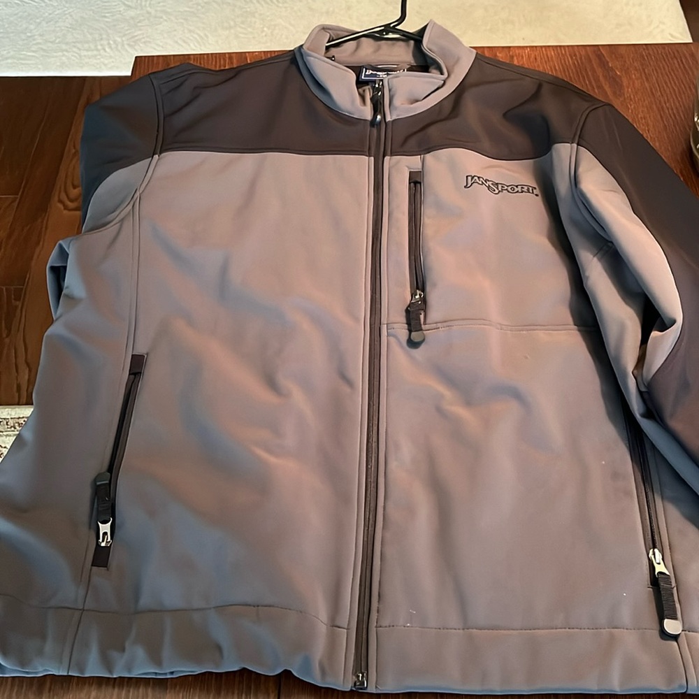 Jansport Jacket Mock Turtleneck Full Zippered Men’s 2XL Black and Gray